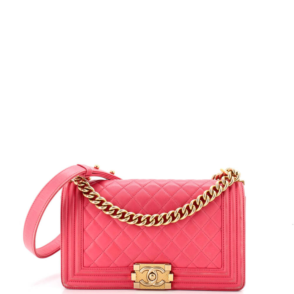 Chanel Old Medium Boy Flap Bag Quilted Calfskin